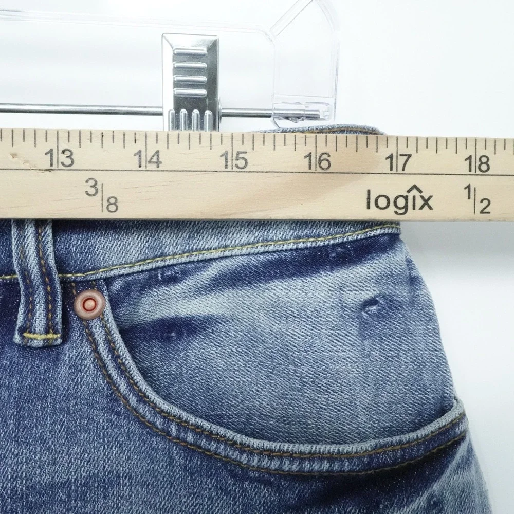 Flint and Tinder Jeans Mens 33x36‎ Blue Light Straight Fit Stretch Selvedge USA